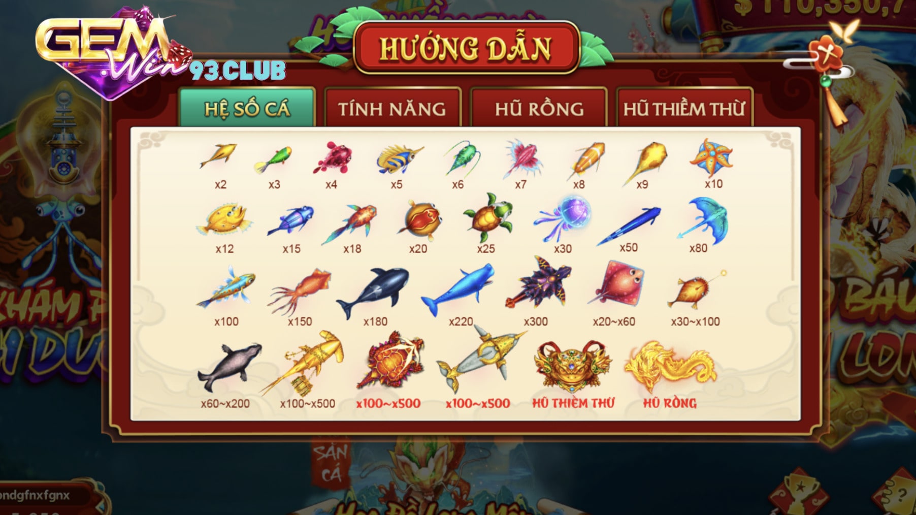 Hệ số cá tại cổng game Gemwin Hệ số cá tại cổng game Gemwin