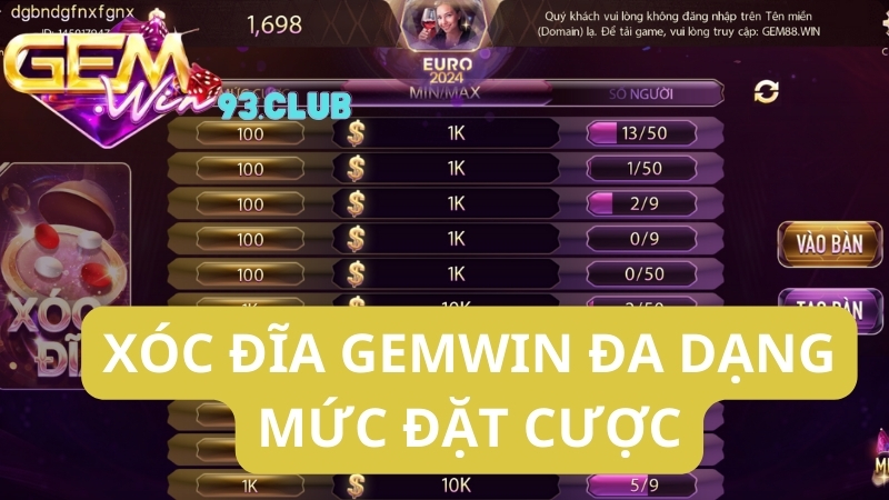 Giới thiệu xóc đĩa gemwin